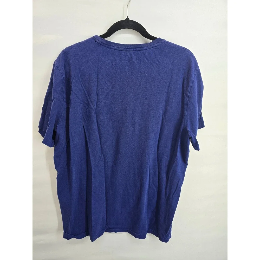Polo Ralph Lauren Mens XL Custom Fit Navy Blue‎ T-Shirt Red Applique Logo Tee